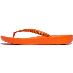 NEW! FitFlop Women's Iqushion Sparkle Flip-Flops in Pop Orange!